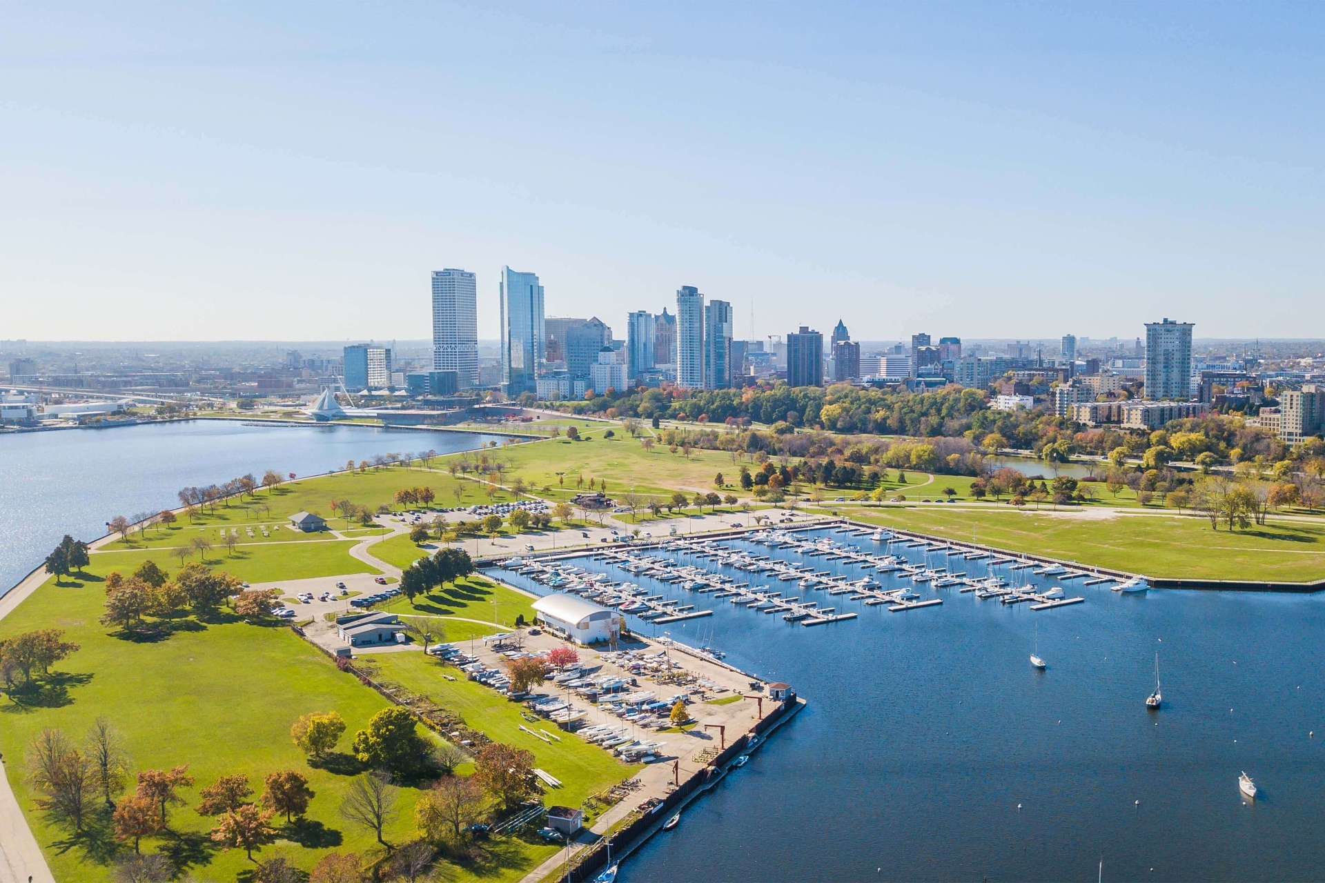 Milwaukee skyline near MKE Aesthetics Wauwatosa med spa
